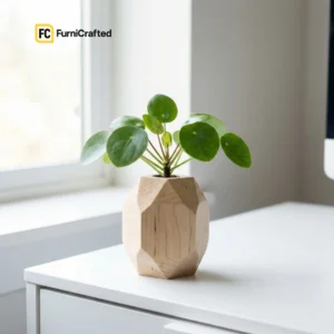 hyperfresh wooden vase plant – decorative artificial plant with wooden vase